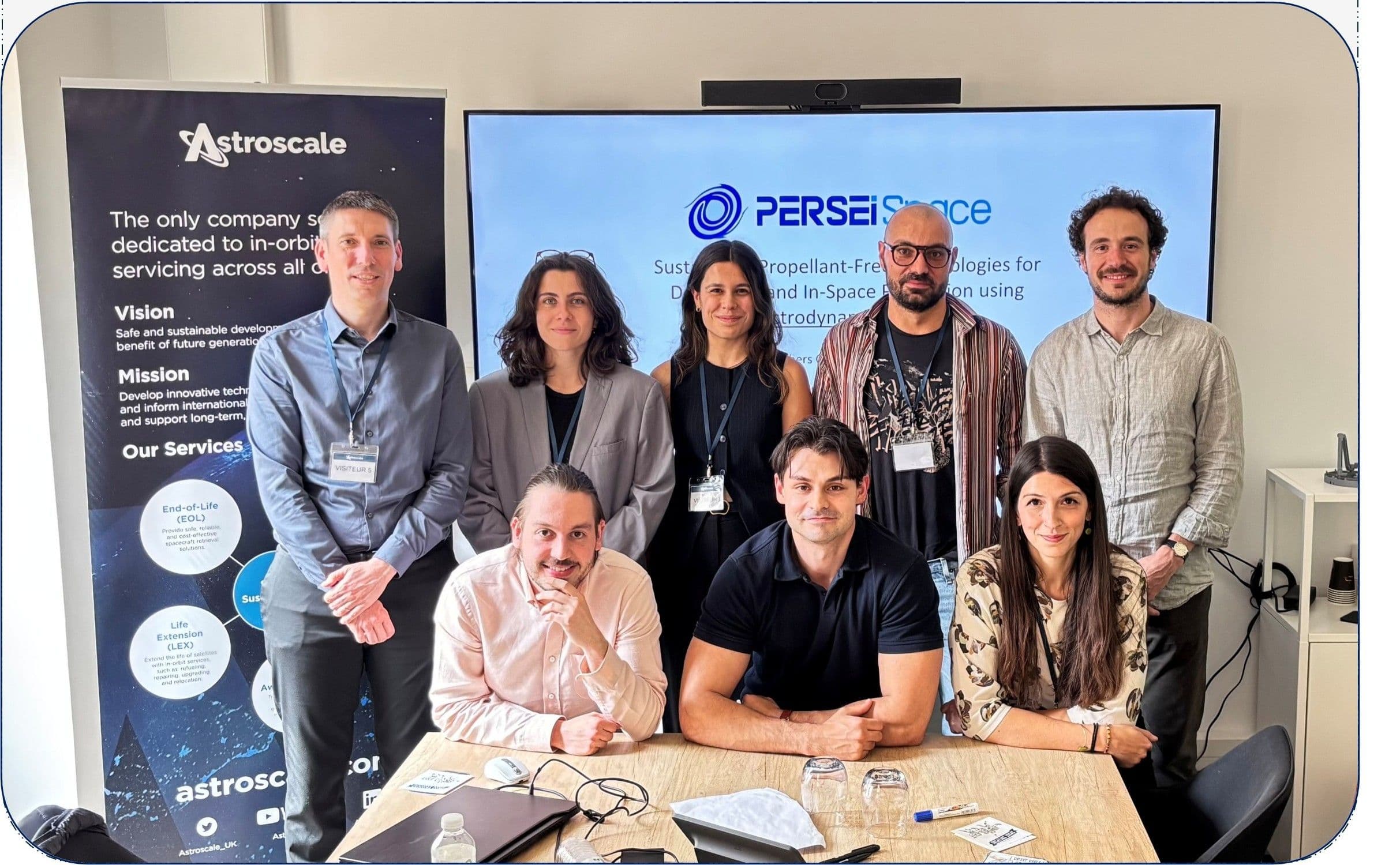 El consorcio ECO-Tethers en la reunión del Concept Key Point, instalaciones de Astroscale, Toulouse